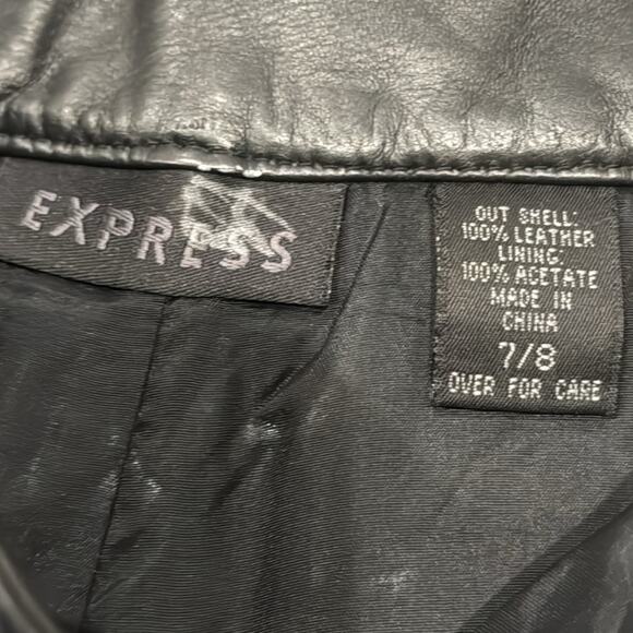 Express Women's High Waisted Leather Pants Black Size 7/8 - Picture 6 of 7